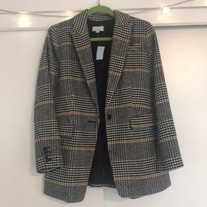 LOFT Plaid Modern Blazer NWT